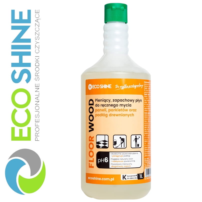 ECOSHINE FLOOR WOOD 1L zapachowy, płyn do mycia paneli, parkietu, podłóg drewnianych