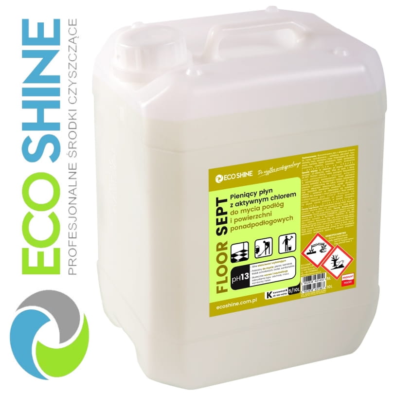 ECOSHINE FLOOR SEPT 5L preparat z aktywnym chlorem do mycia i wybielania podłóg
