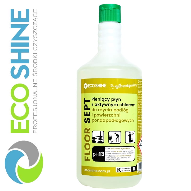 ECOSHINE FLOOR SEPT 1L preparat z aktywnym chlorem do mycia i wybielania podłóg