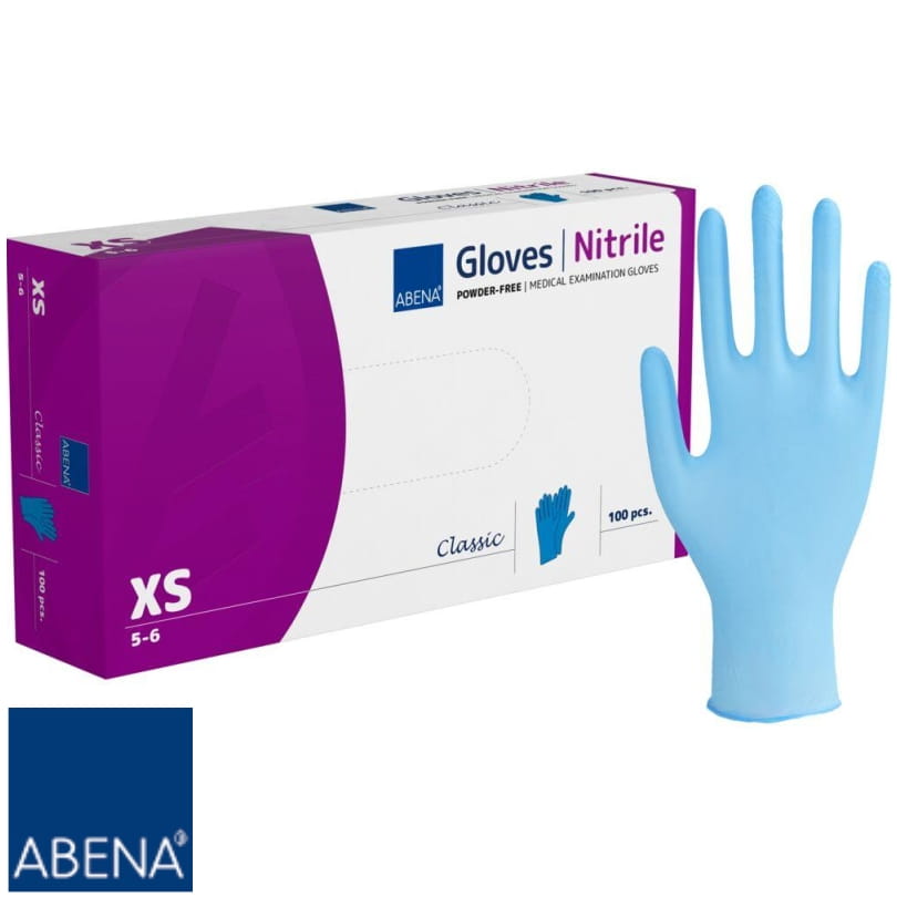 ABENA Rękawice nitrylowe niebieskie rozmiar XS (5-6) 100 sztuk