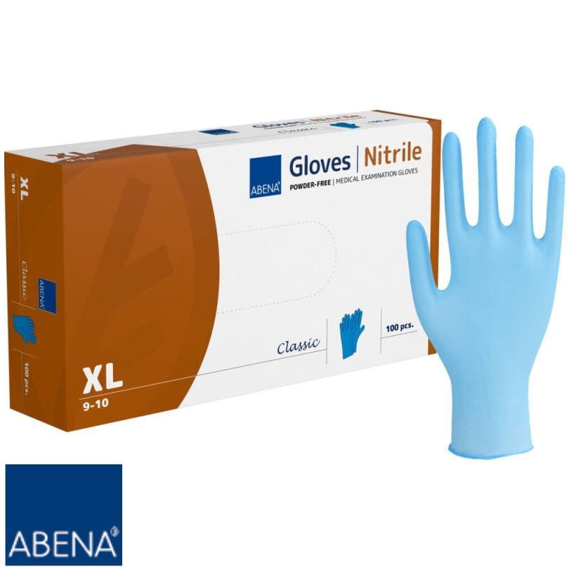 ABENA Rękawice nitrylowe niebieskie rozmiar XL (9-10) 100 sztuk