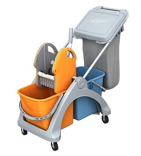 SPLAST wózek wiadro 2x25L + uchwyt na worek 60L