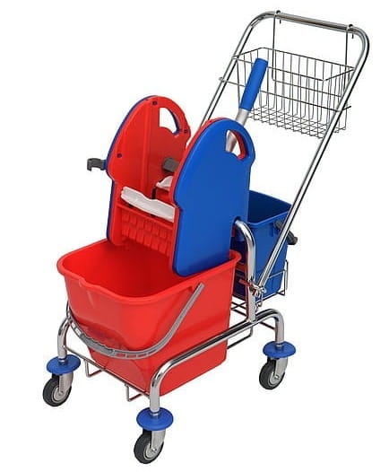 SPLAST wózek wiadro 20L + wiaderko 6l + koszyk chrom