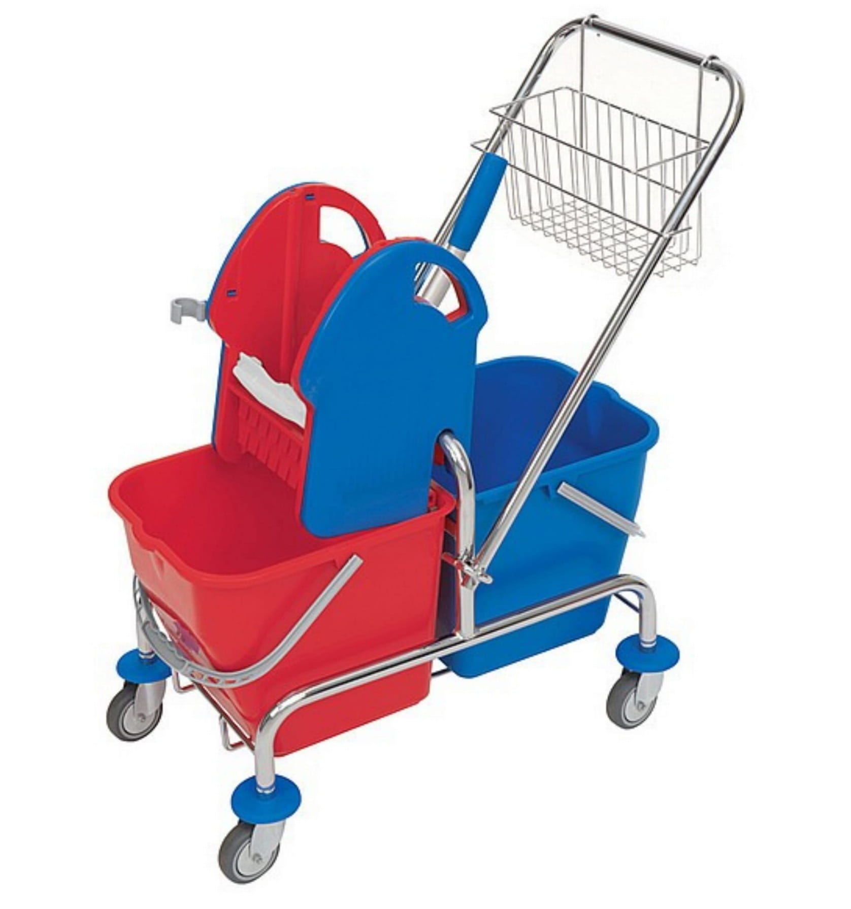 SPLAST wózek wiadro 2x20L + koszyk chrom