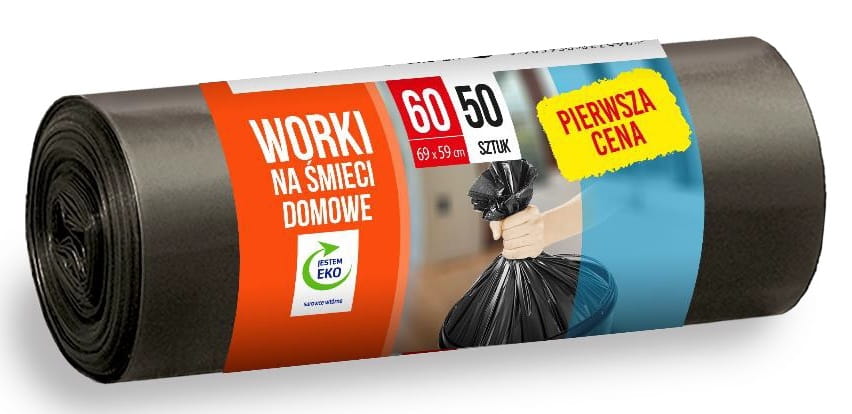 Worki HDLD 60L czarne 50 sztuk "PIERWSZA CENA"
