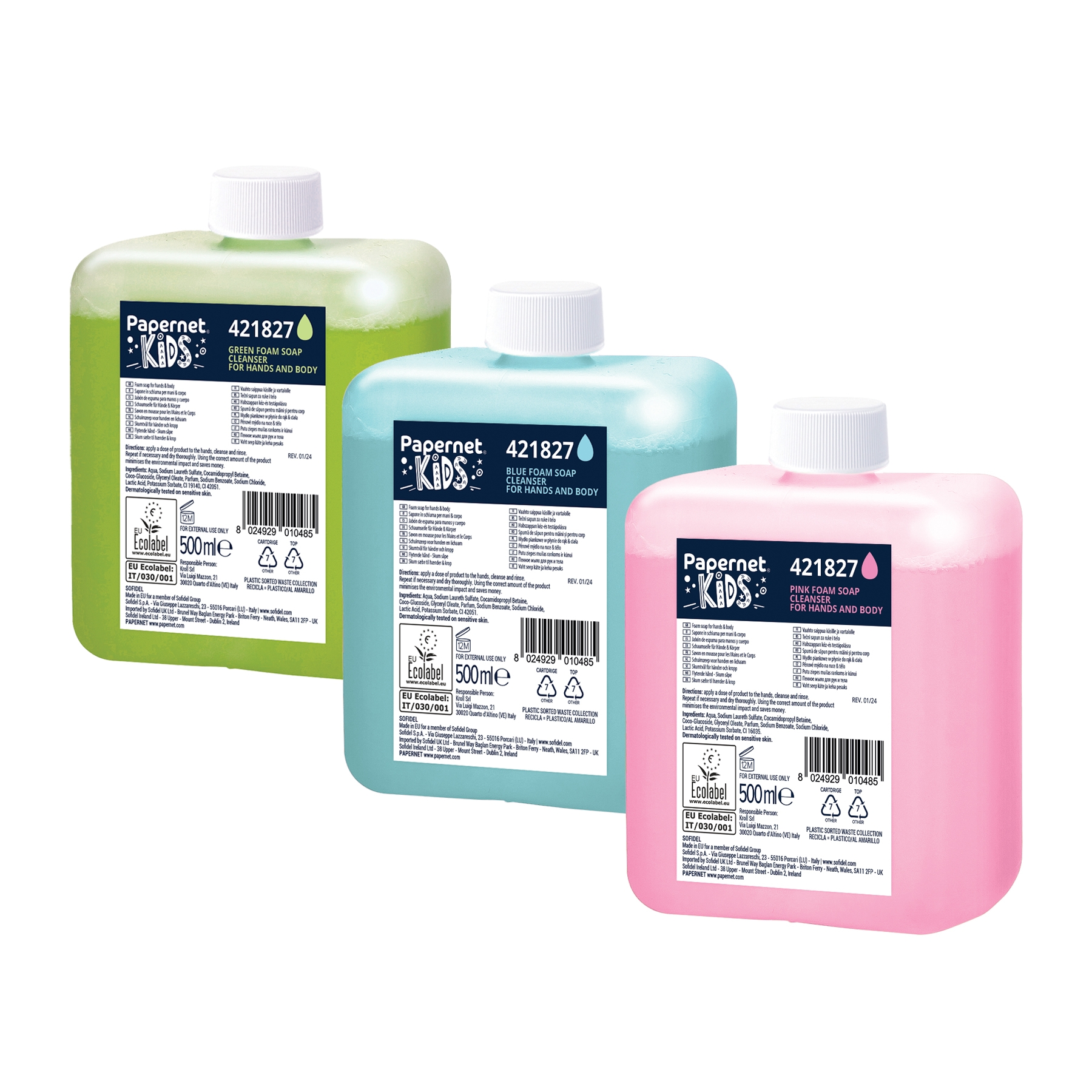 421827 PAPERNET mydło w pianie do rąk dla dzieci 500 ml / 12 sztuk