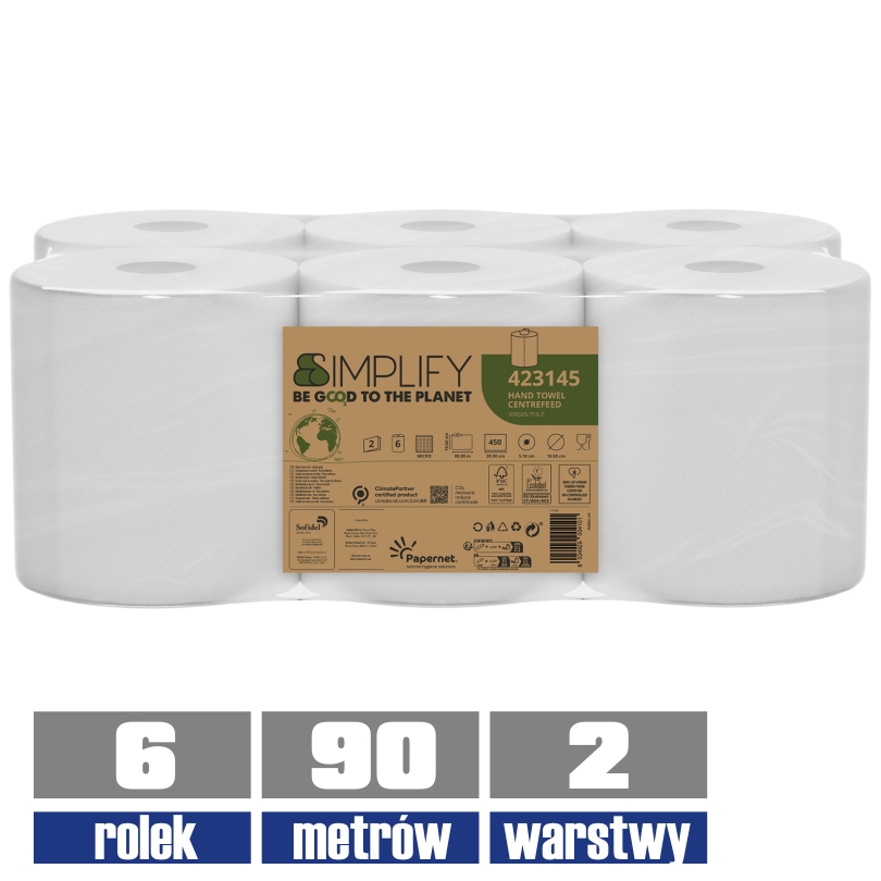 423145 PAPERNET ręczniki w roli MAXI 2-warstwy 90mb / 6 sztuk