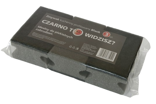Zmywak kuchenny profilowany BLACK 3 sztuki