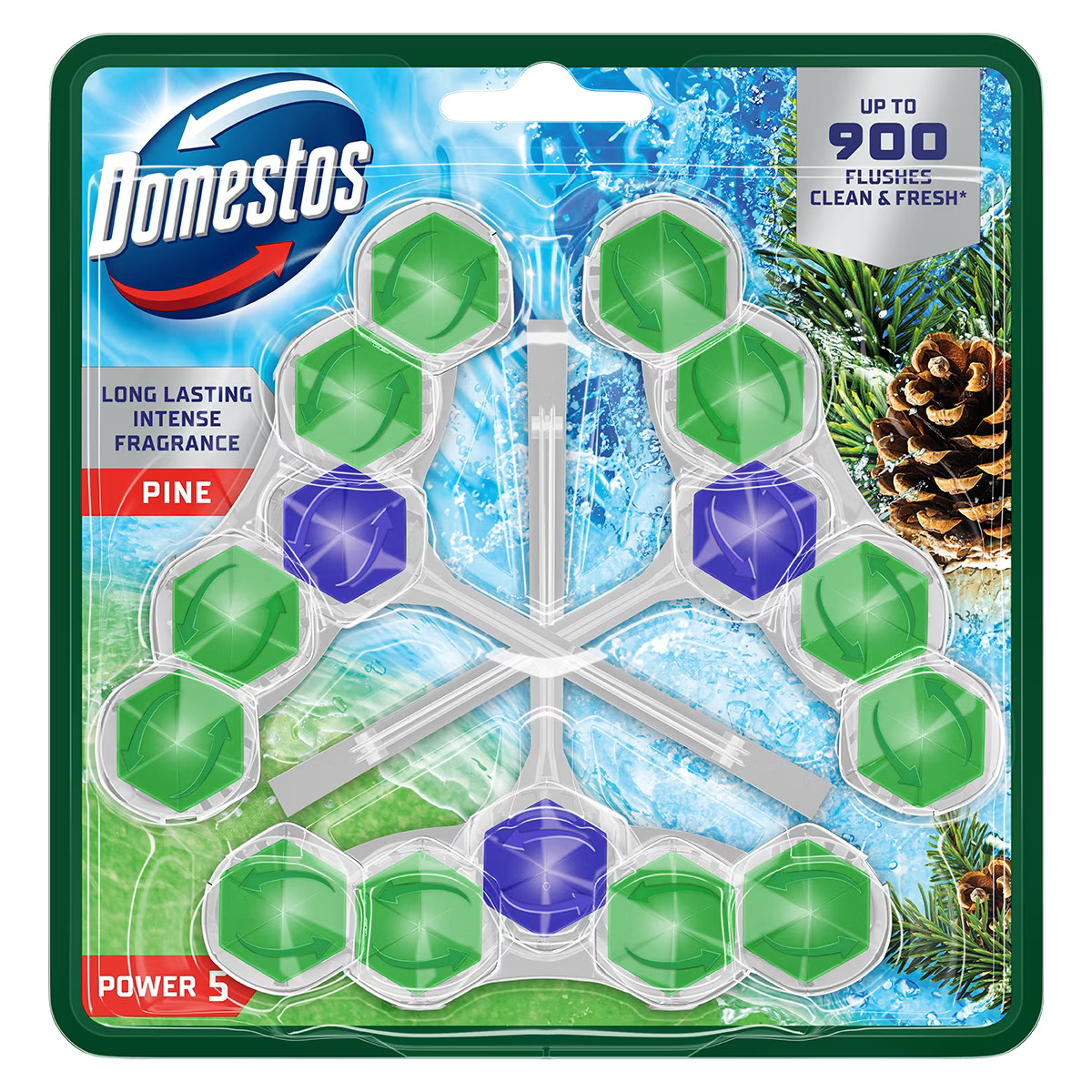 DOMESTOS Power 5 zawieszka do WC 3x55g Pine