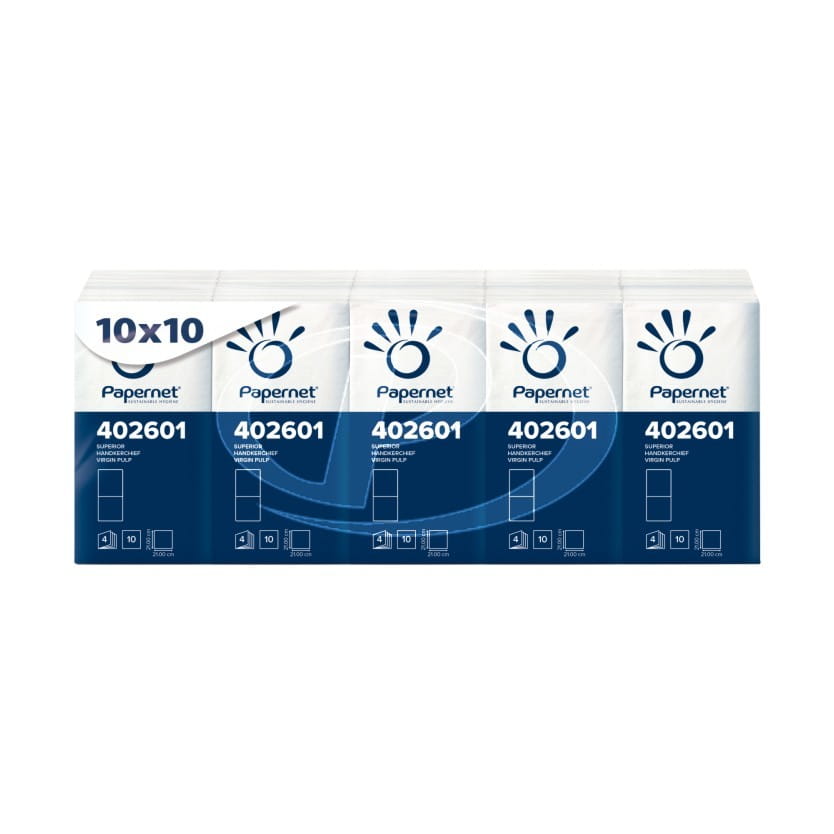 402601 PAPERNET 4-warstwowe chusteczki higieniczne 10 sztuk / 10 opak.